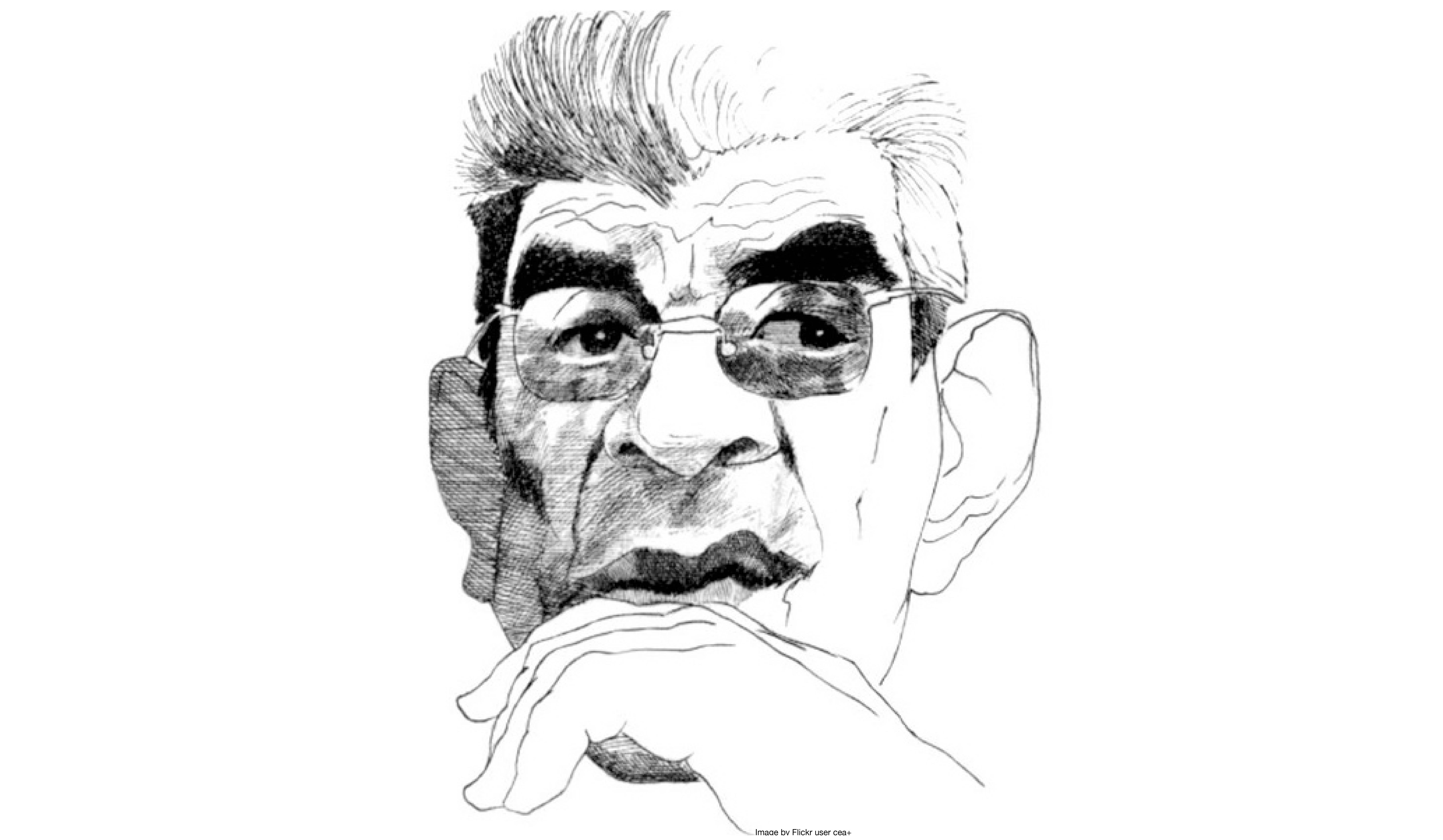 A drawing of French psychoanalyst Jacques Lacan