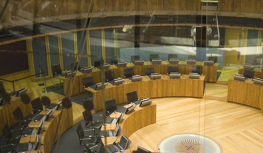 Image of the inside if the Wales National Assembly