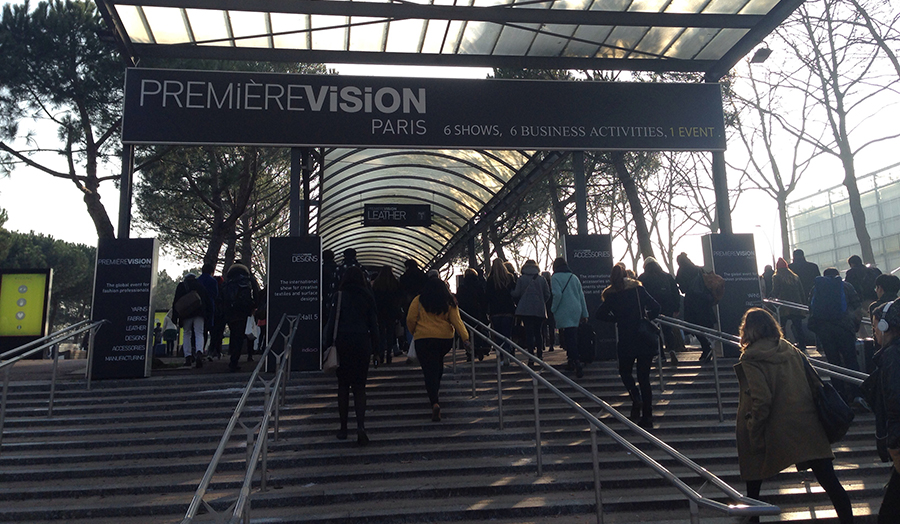 Photograph of the entrance to the Premier Vision show.