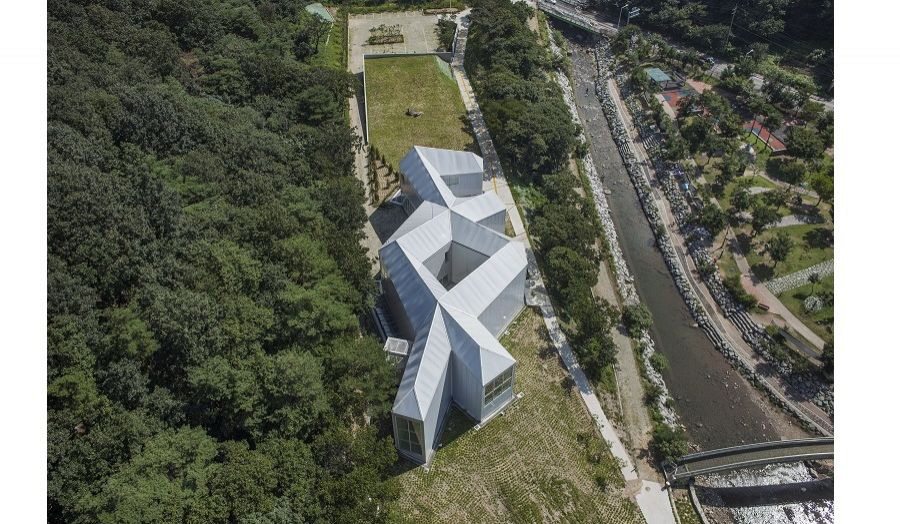 aerial view of the Chang Ucchin Museum in Korea, 