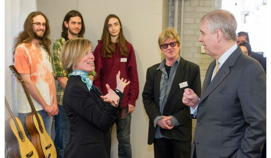 His Royal Highness The Duke of York talking with reprentatives of the The Cass