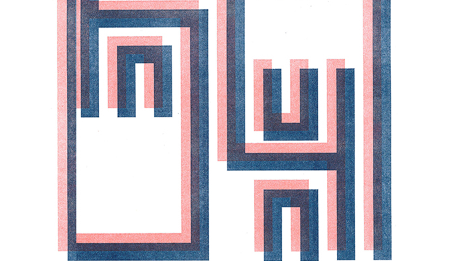 Image of pink lines partially overlayed by blue lines