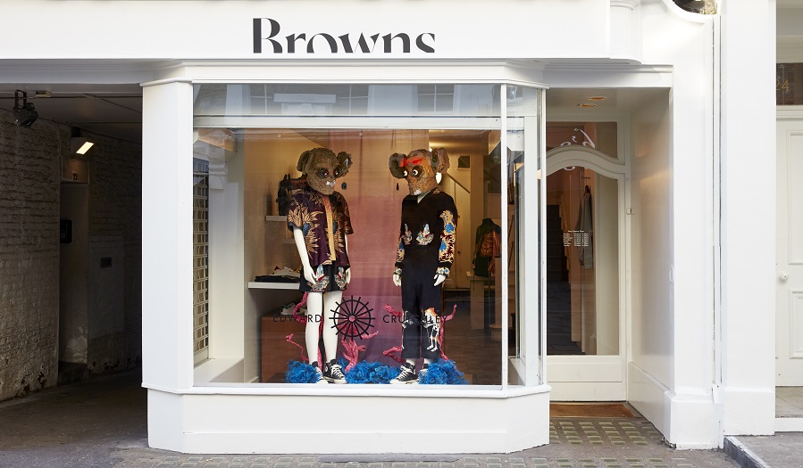 Window Display at Browns featuring Mousey Mannequins