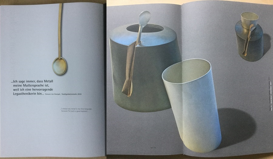 pages from Impulse book showing metal spoons and jugs