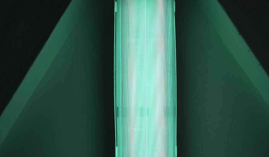 abstract image of strip light in green