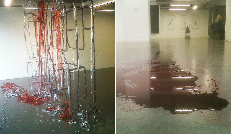 Traces of artworks by Ed Formieles (left) and Jack Lavender (right)