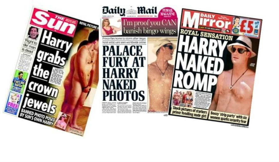 Newspaper articles involving Prince Harry