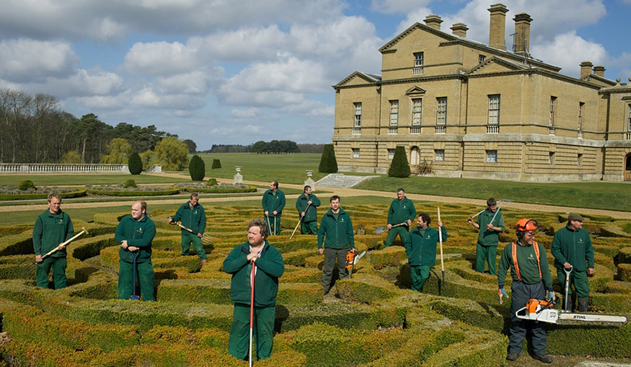 The landscape team in the gardens of Holkham Hall, Chris Steele-Perkins, 2014