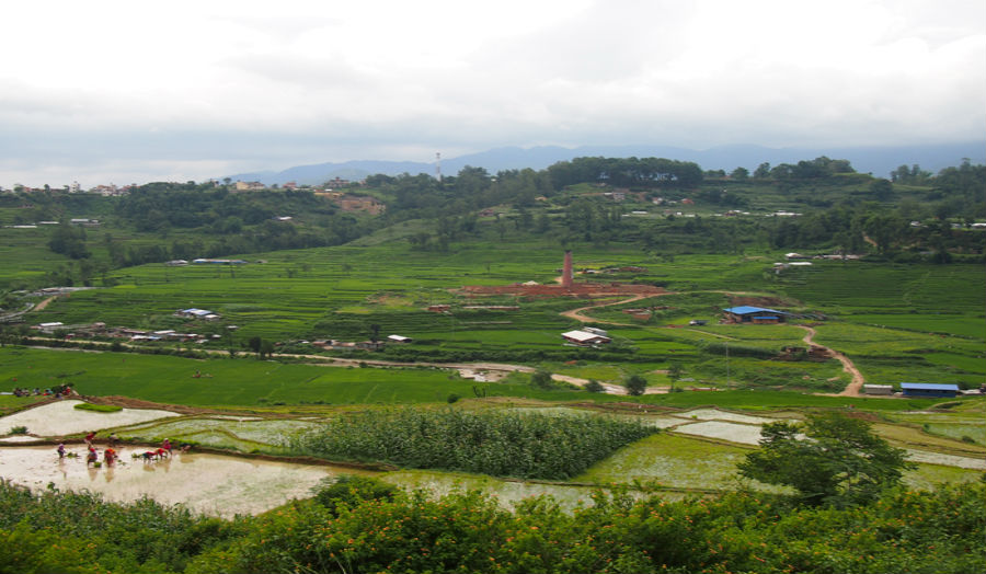 Bungamati brick and horticulture fields on the southern periphery of the city of Patan, Kathmandu Valley 