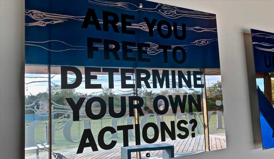 Mark Titchner, Mirror asking 'Are you free to determine your actions?'
