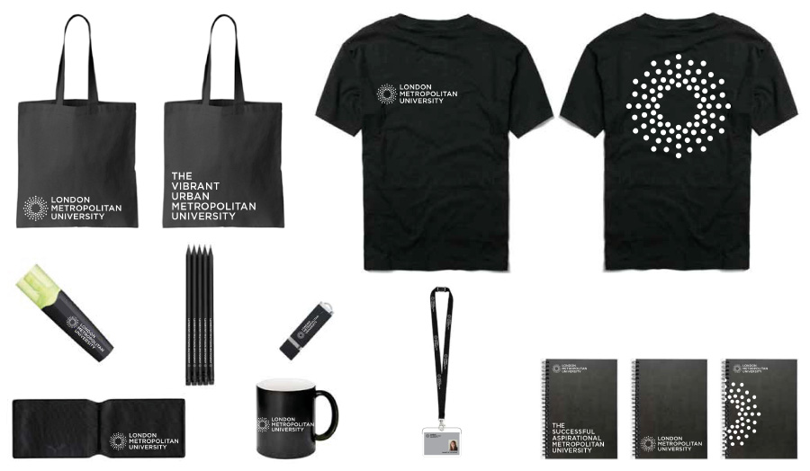 Examples of the logo on merchandise