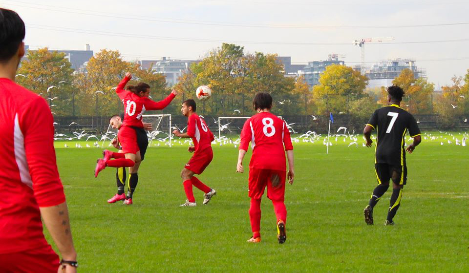The Students' Union's men's football team playing