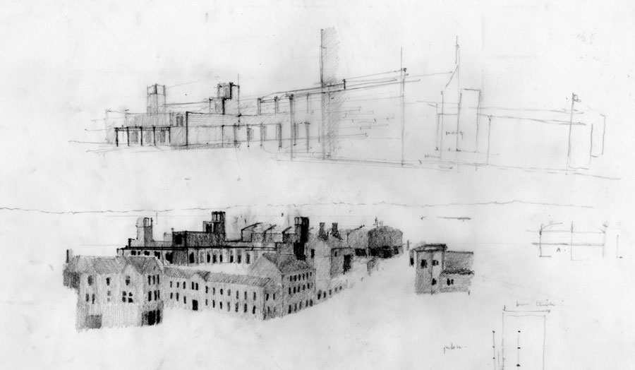 Drawings of an industrial building