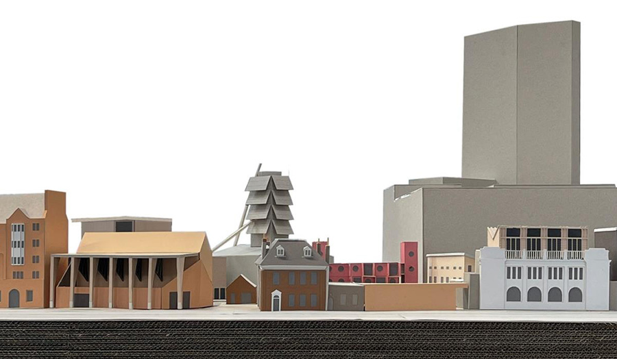 Schematics of Oliver Reynold's award winning building design