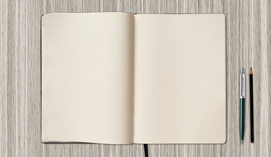Image of an open blank book