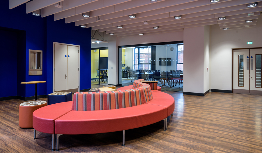 Roding Building first  floor breakout space and communal area