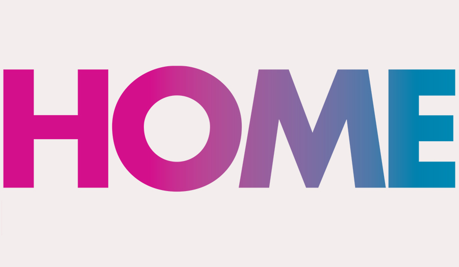 The letters H-O-M-E placed in the middle in large font size