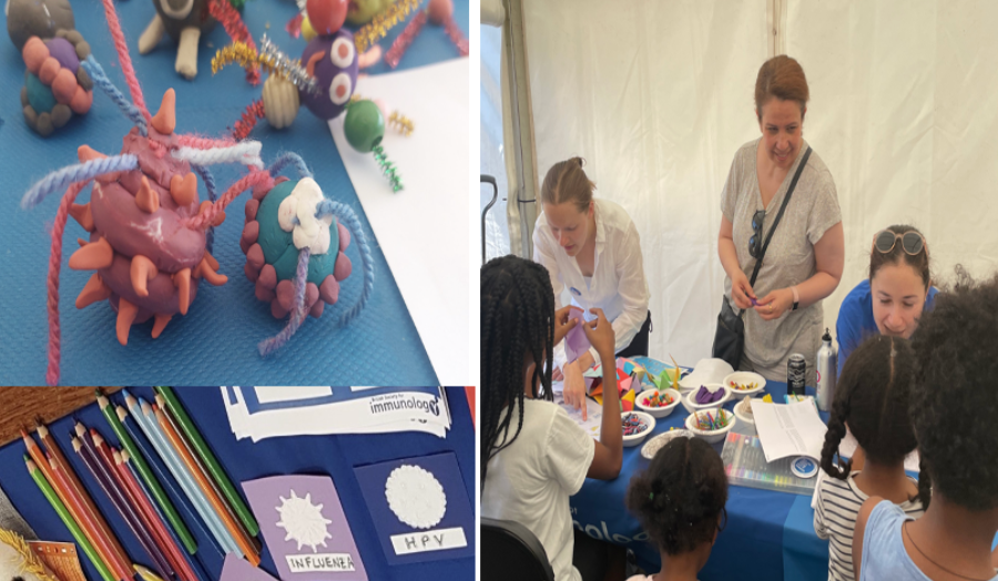 Dr Samireh Jorfi teaching children about vaccines at the Lambeth Country Show