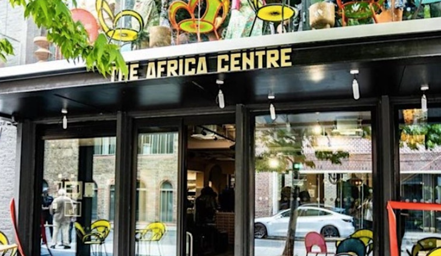 An image of the entry to the African Center in London, UK.