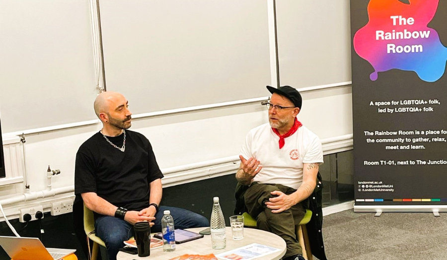 Two panellists during a book launch panel discussion