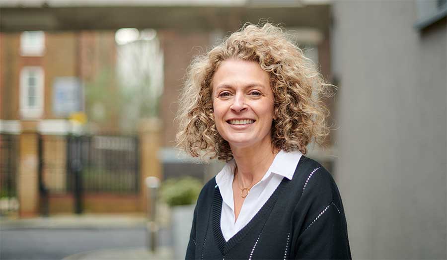 Karen Phillips pictured smiling outside Holloway Road campus