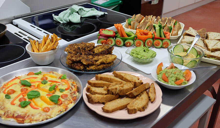 A selection of healthy dishes as part of a dietetics project