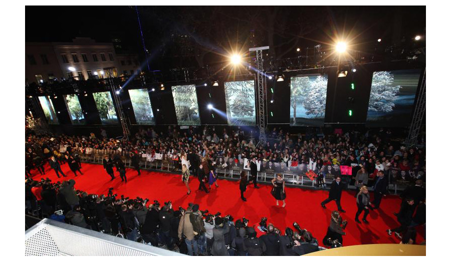 A red carpet at a film premiere