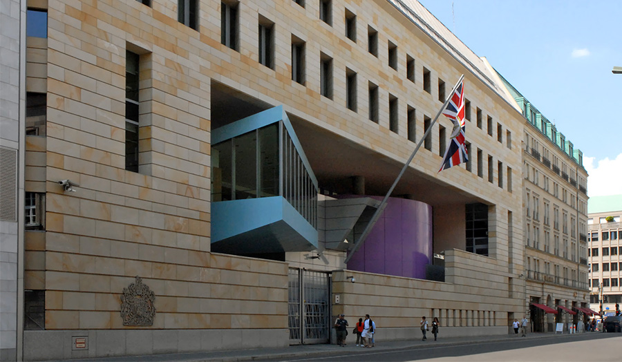 The Michael Wilford designed British Embassy in Berlin.