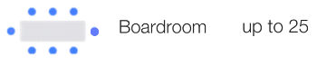 Boardroom: up to 25 