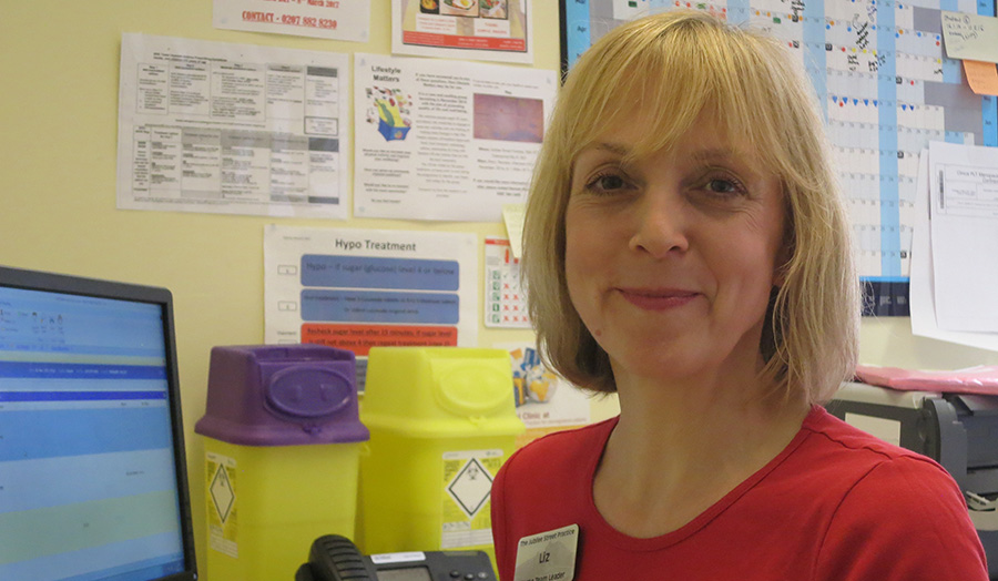 Photograph of Liz Hands, an NHS employee.