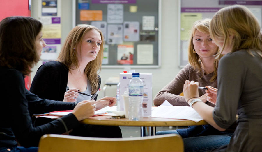 Female students in cafe