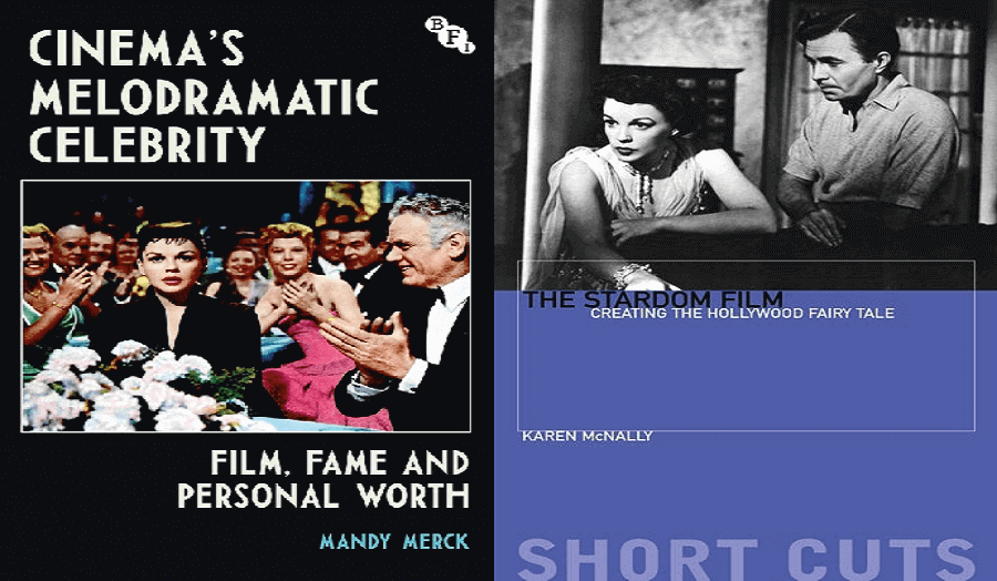 two book covers side by side for Cinema's Melodramatic Celebrity and The Stardom Film