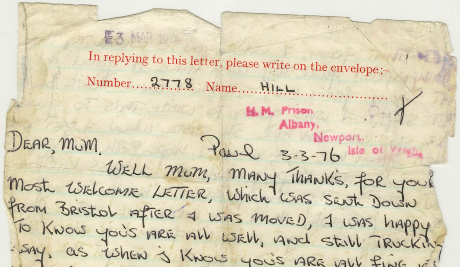 Letter from Paul Hill to his mother from Albany Prison