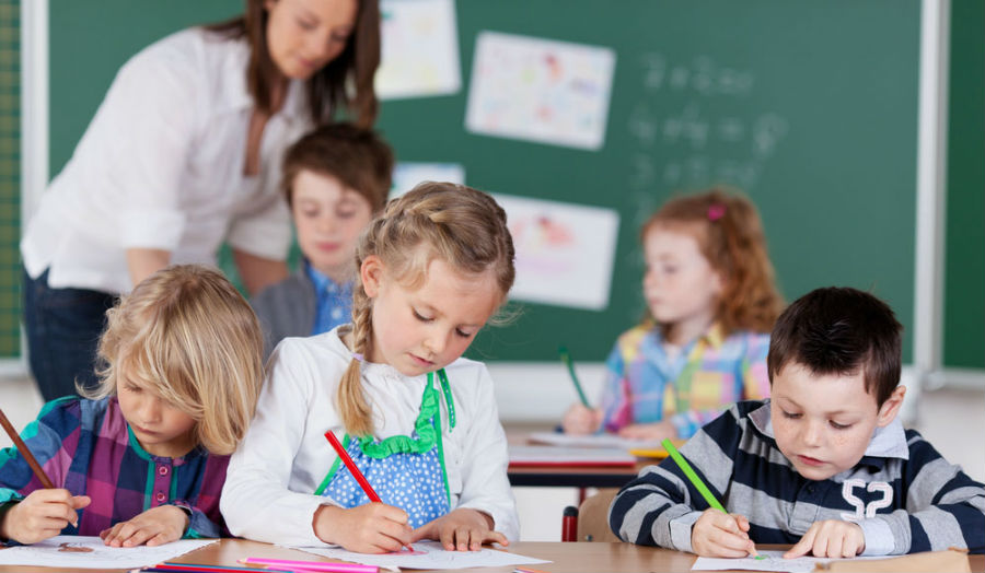 Early years children in a classroom