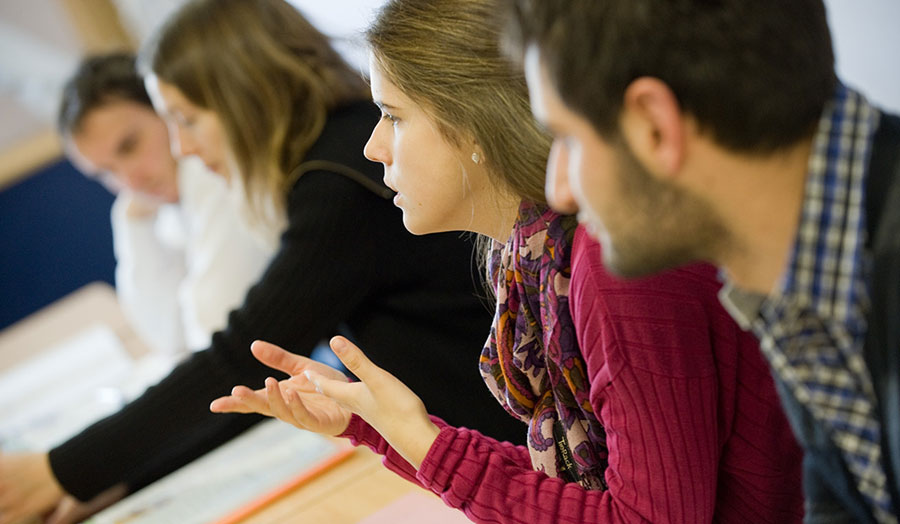 Guildhall Class with students talking