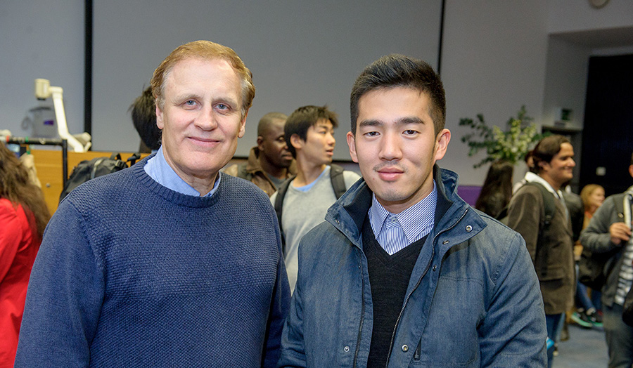 Joon Cheol Park with course leader Stephen Baines at the Scholarship Awards Evening