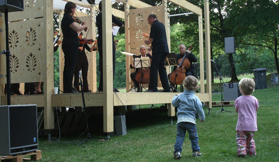 Live concert outdoor stage