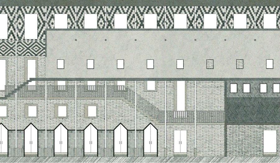 Technical drawing of building