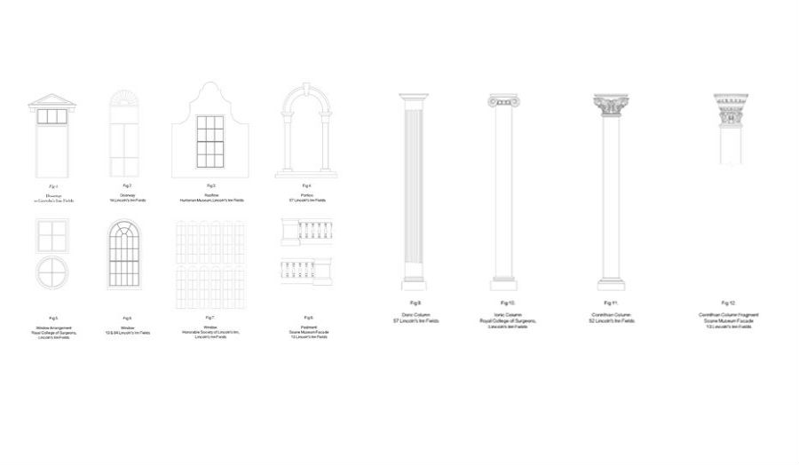 Survey of ornamentation in Lincolns Inn Fields Unit 9