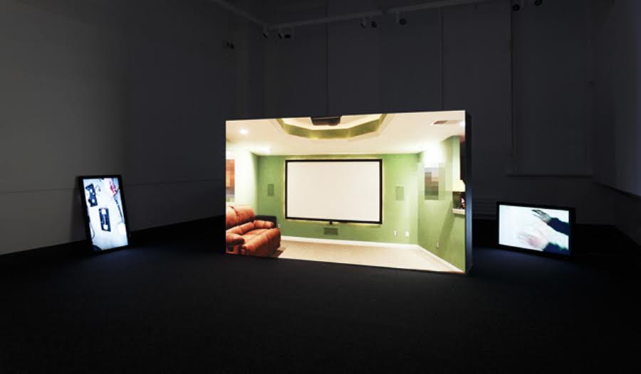 An image of three screens by Patrick Ward