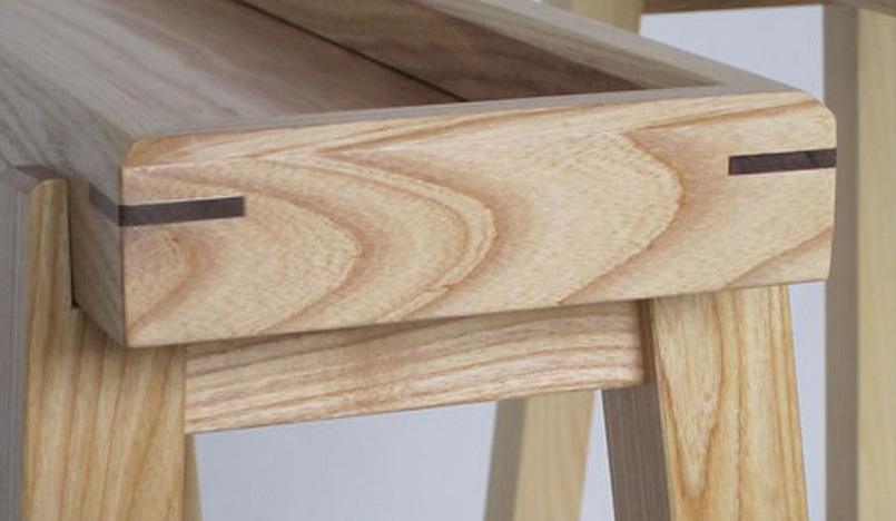 Closeup of wooden furniture piece