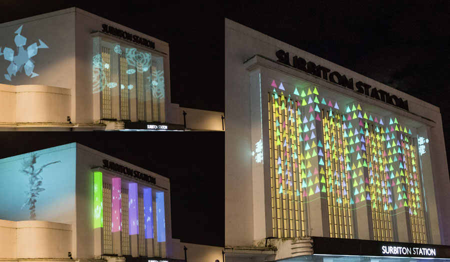 011 Surbiton Station Christmas Lights, projection mapping client brief, group work