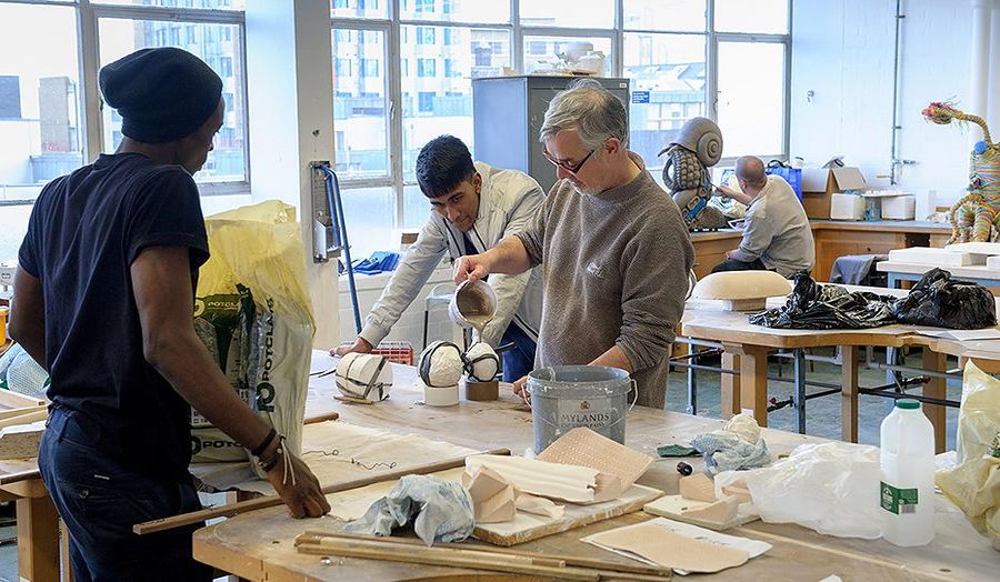 Students making ceramics