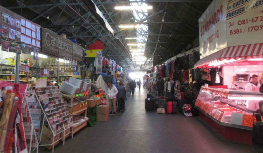 People at an inner city market