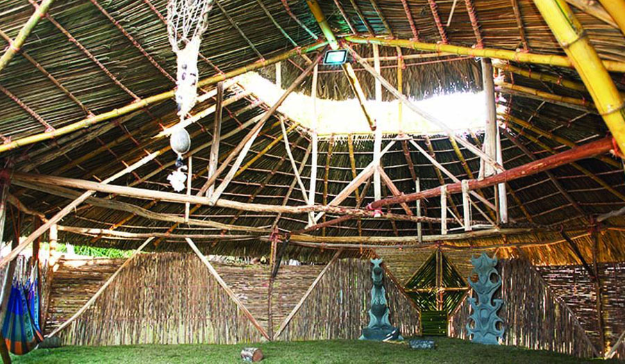 Interior view of ceremonial temple