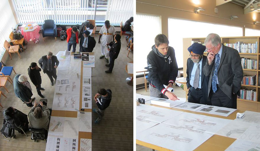 Students presenting their projects in Hayes Library