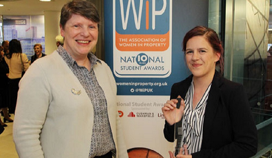 Image of Amy Leggett-Auld receieving Women In Property regional award