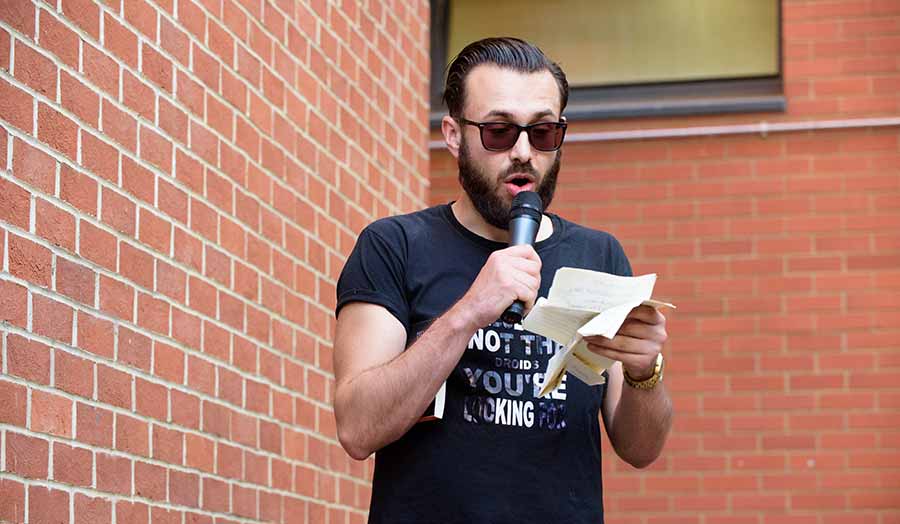 Phil Durham reads at the- book launch