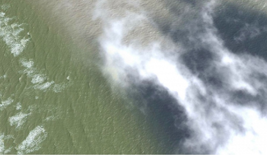 aerial view of sea and clouds