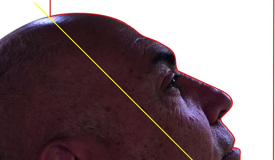 profile of mans face with geometric shapes superimposed